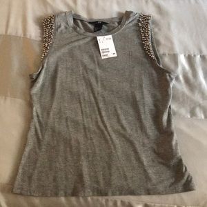 Gray H&M beaded tank